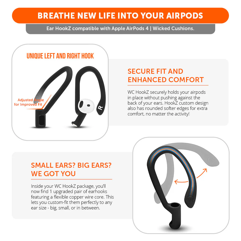 AirPods 4 Adjustable Ear Hooks – WC HookZ AirPods 4 - Image 11