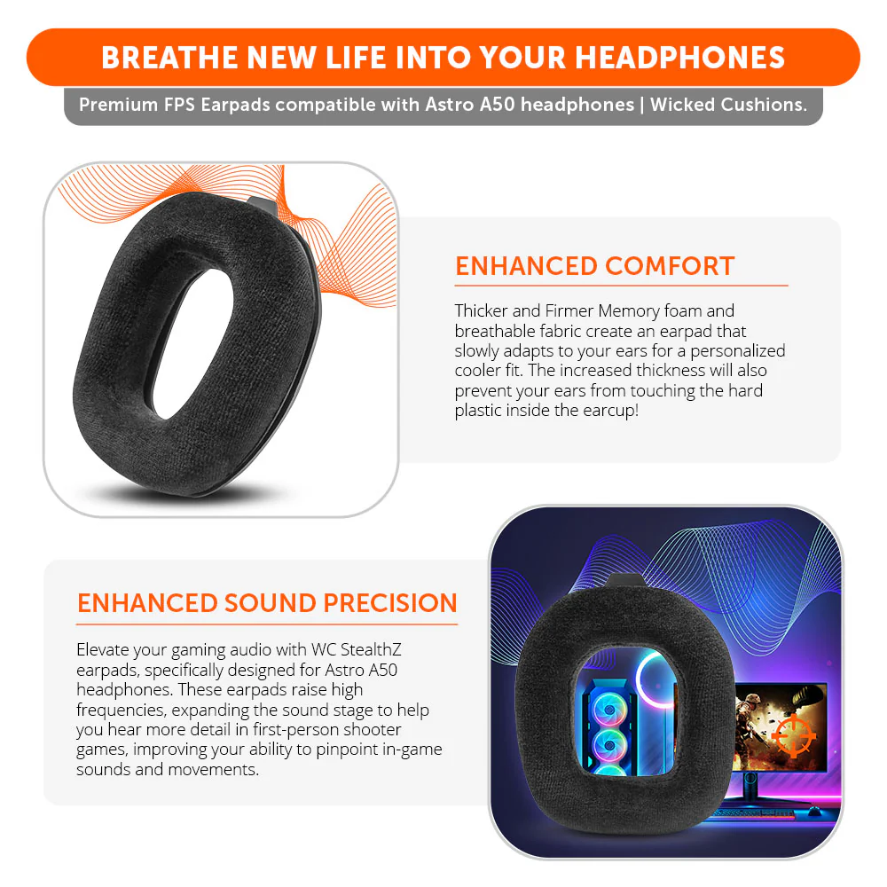 Astro A50 Earpads - WC StealthZ A50 - Image 5