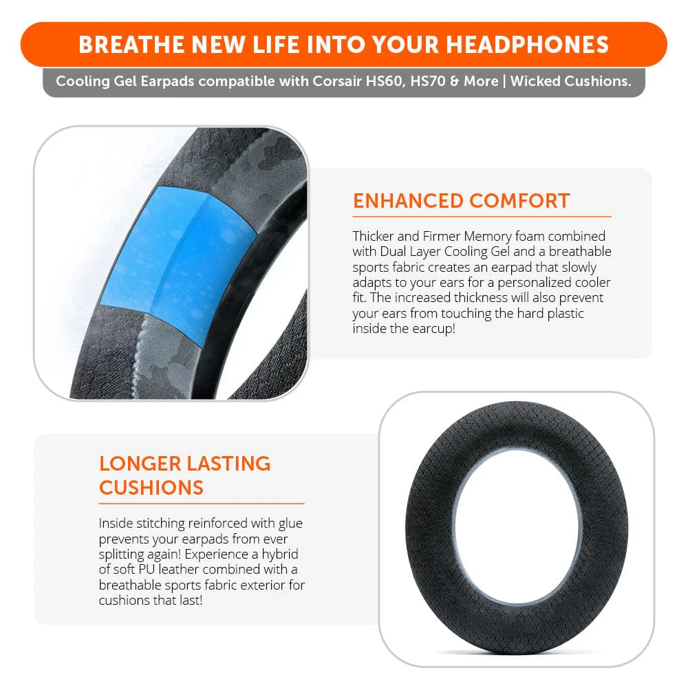 Corsair HS50, HS60, and HS70 Earpads - WC FreeZe Cooling Gel - Image 9