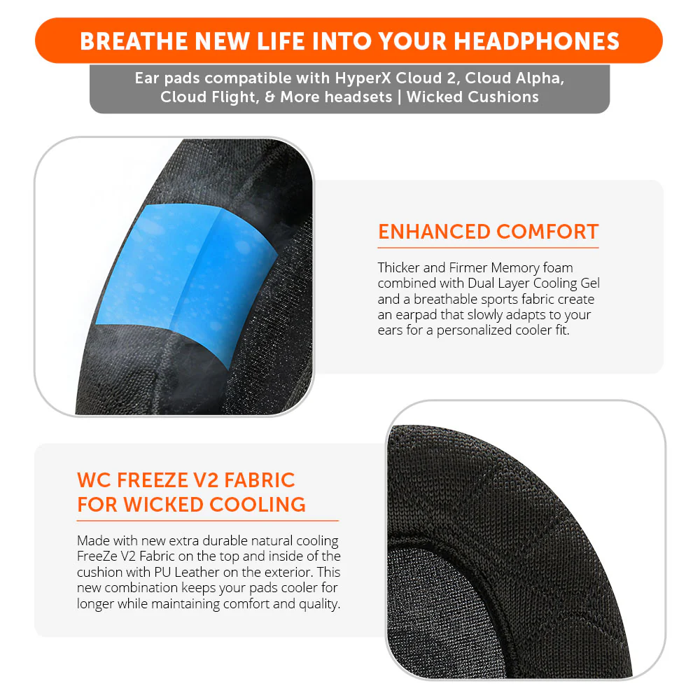 HyperX Cloud Cooling Gel Earpads - WC FreeZe V2 Cloud - Image 17
