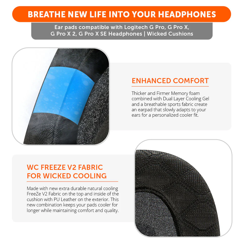 Logitech G Pro X Cooling Gel Earpads - WC FreeZe V2 G Pro X - Image 15