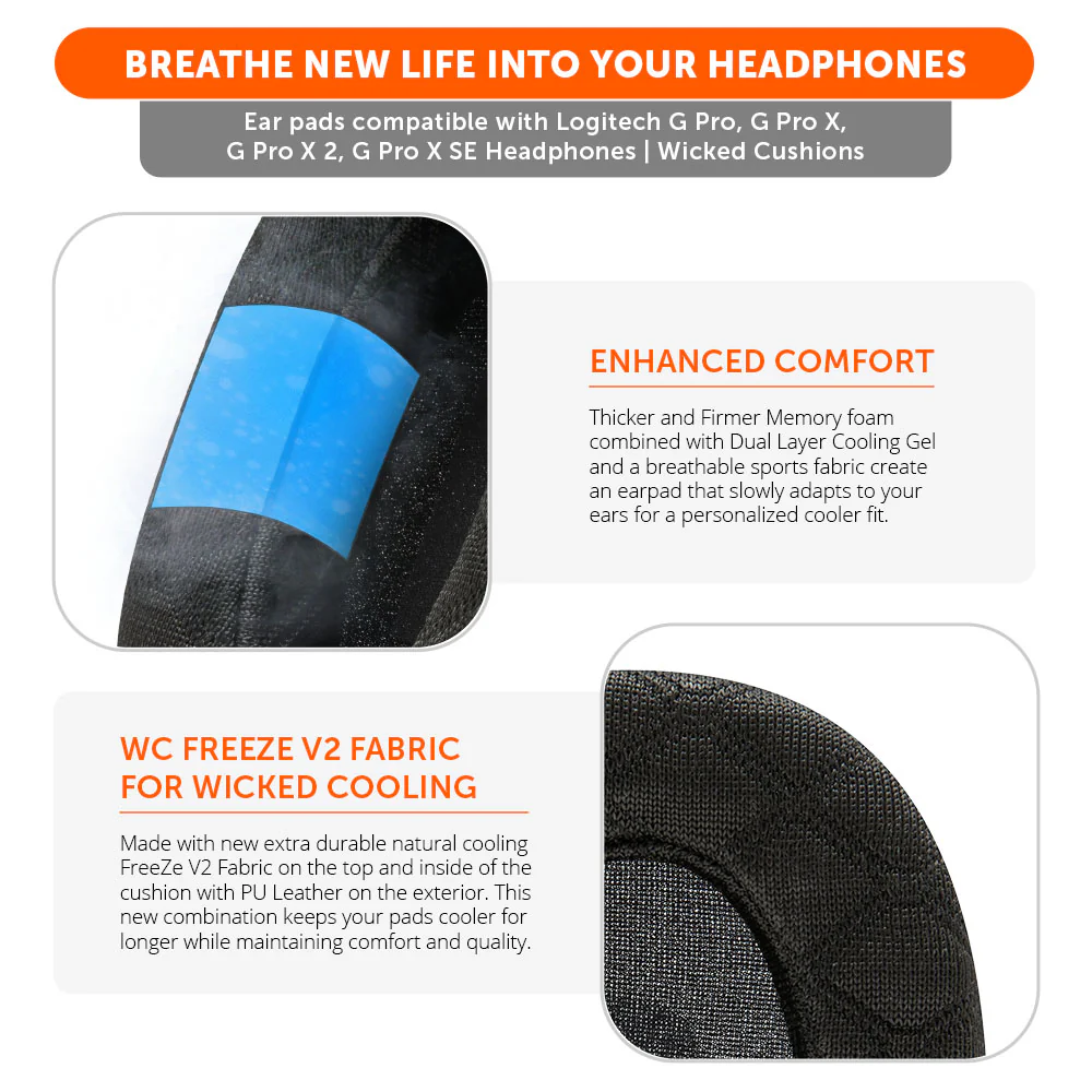 Logitech G Pro X Cooling Gel Earpads - WC FreeZe V2 G Pro X - Image 9