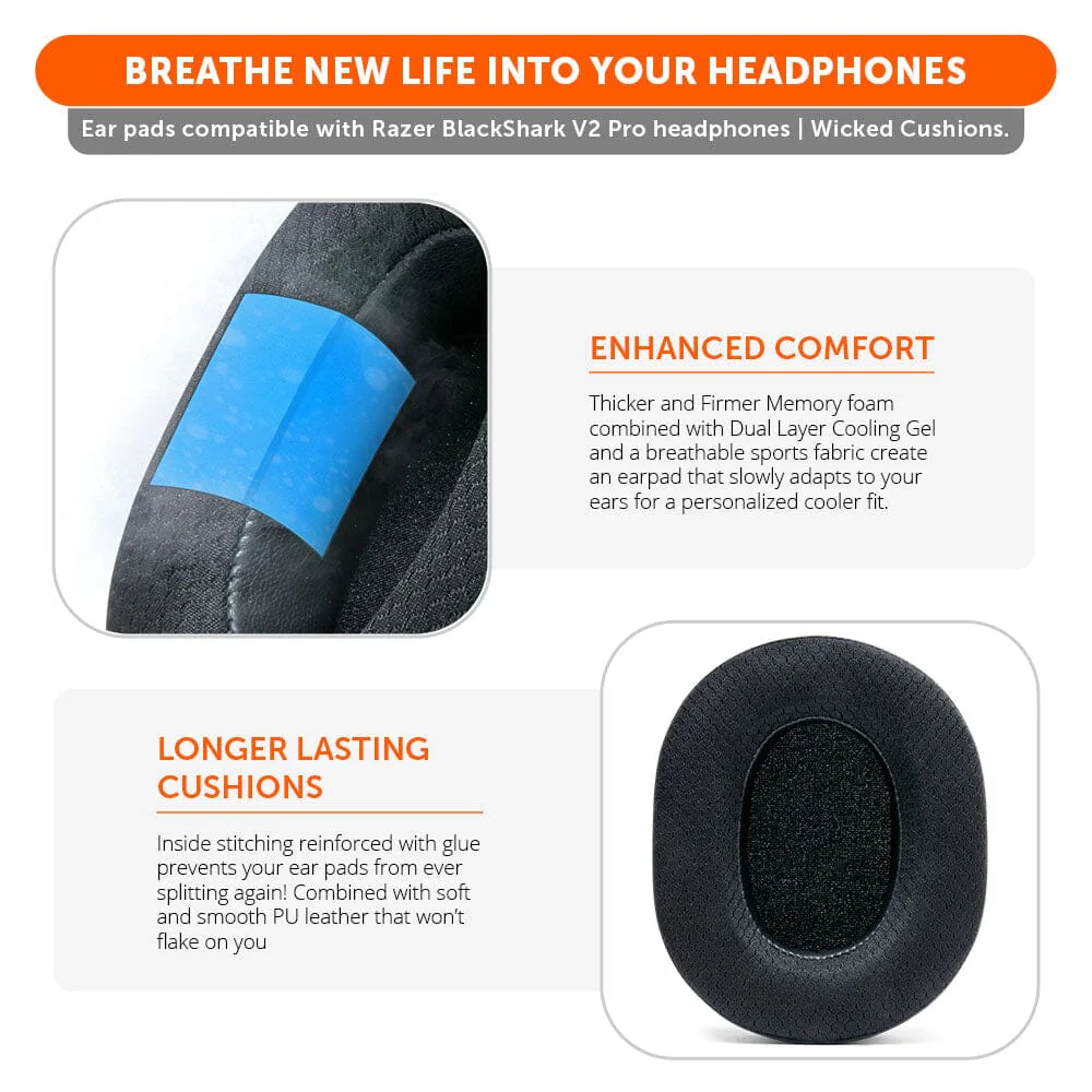 Razer Blackshark V2 Pro Earpads - WC FreeZe Cooling Gel (PRE 2023 model) - Image 3