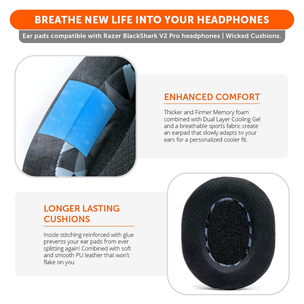 Razer Blackshark V2 Pro Earpads - WC FreeZe Cooling Gel (PRE 2023 model) - Image 9