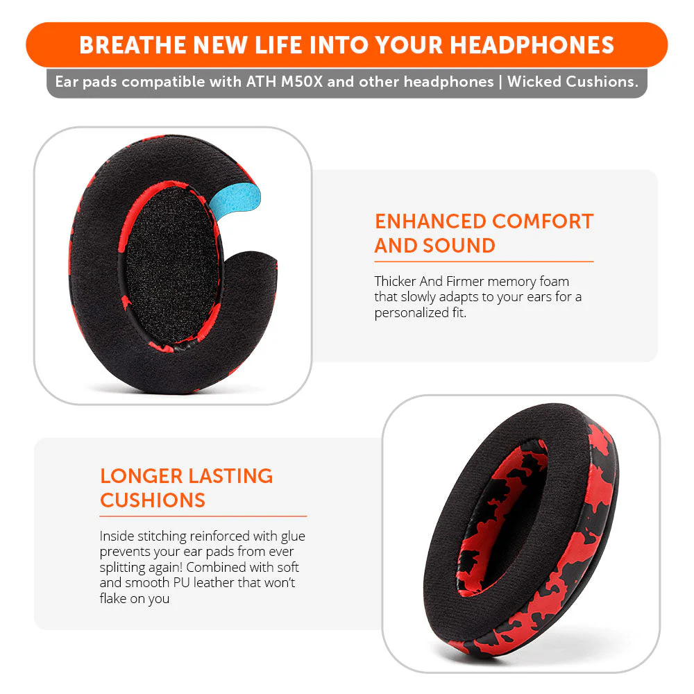 ATH M50X Earpads - Velour Hybrid - Image 22