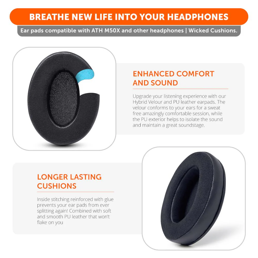 ATH M50X Earpads - Velour Hybrid - Image 3