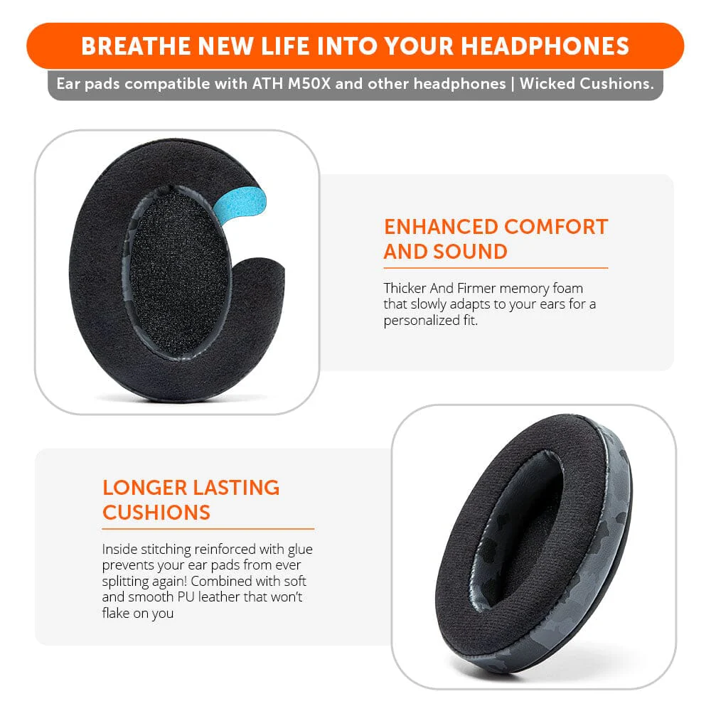 ATH M50X Earpads - Velour Hybrid - Image 40