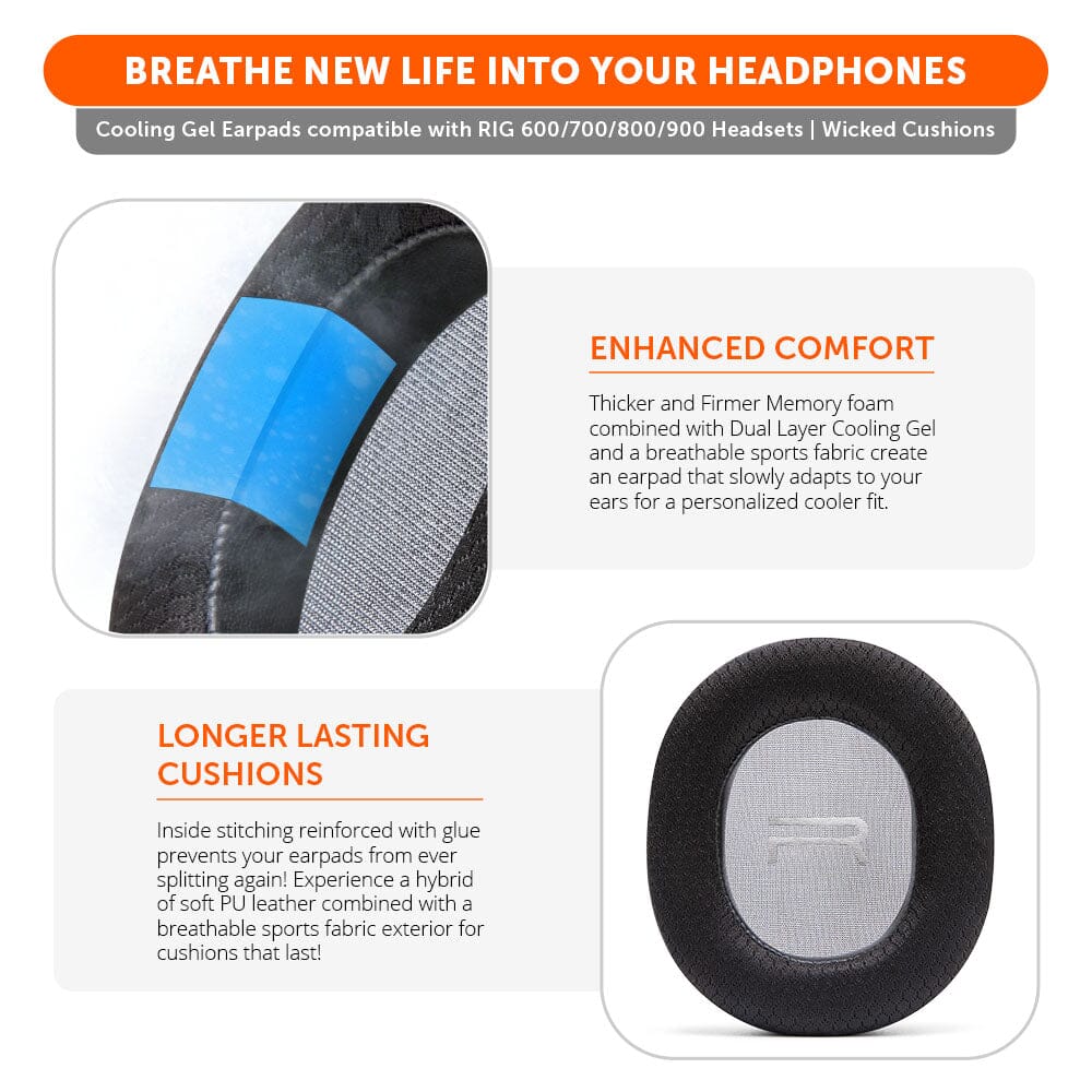 RIG 600, 700, 800 & 900 Series Earpads - WC FreeZe Cooling Gel - Image 3