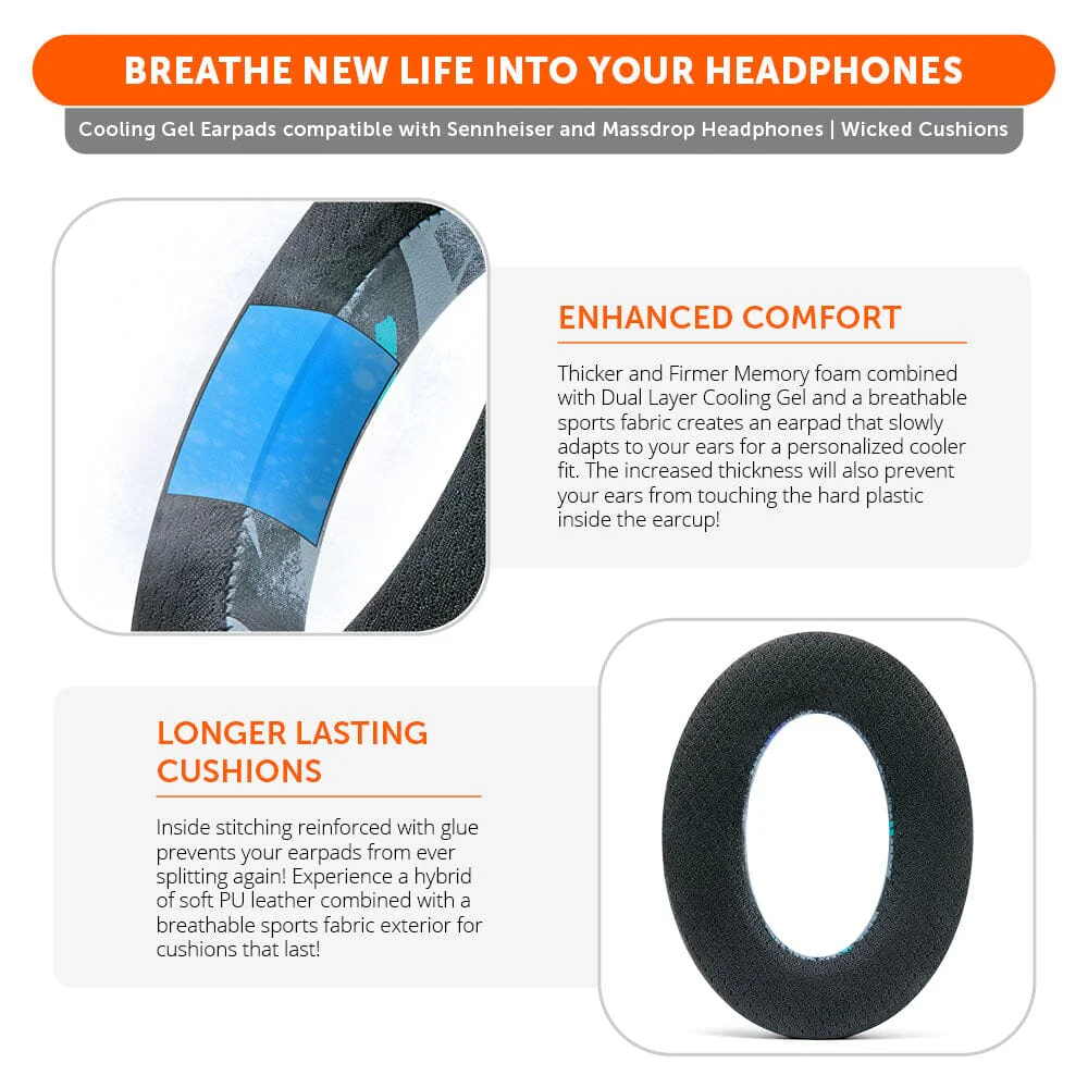 Earpads for Sennheiser PC38X & More - WC FreeZe Cooling Gel - Image 9