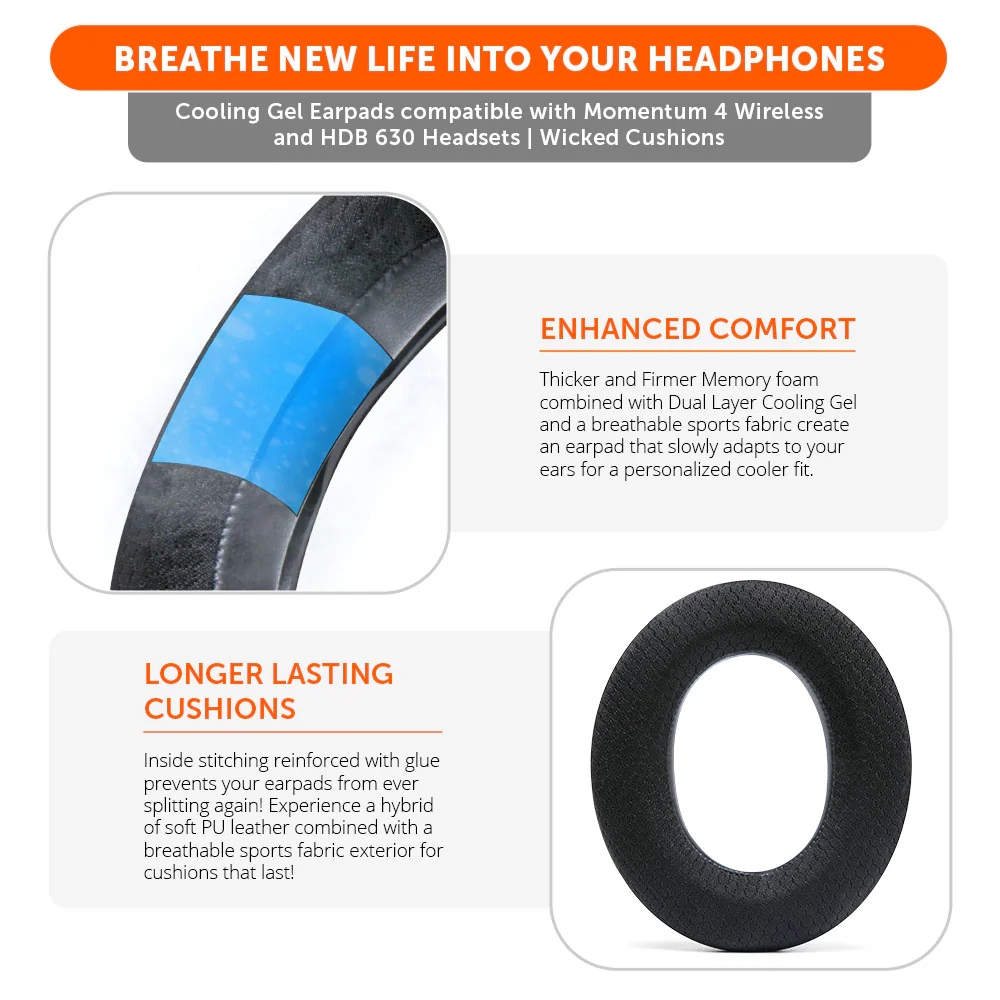 Sennheiser Momentum 4 & HDB 630 Earpads - WC FreeZe Cooling Gel - Image 3