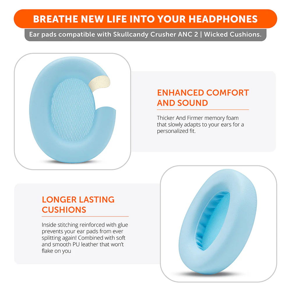 Upgraded Skullcandy Crusher ANC 2 Earpads - WC PadZ Crusher ANC 2 - Image 33