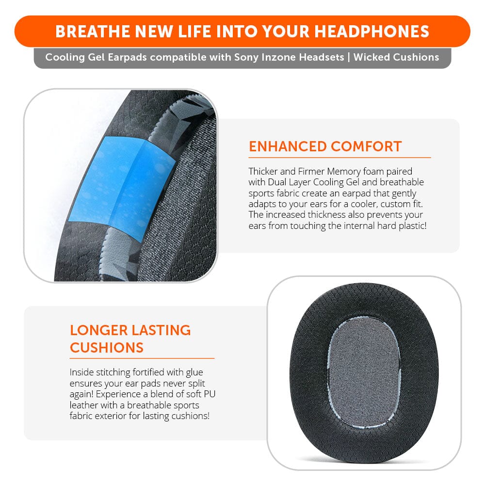 Sony Inzone H9 Earpads - WC FreeZe Cooling Gel - Image 9