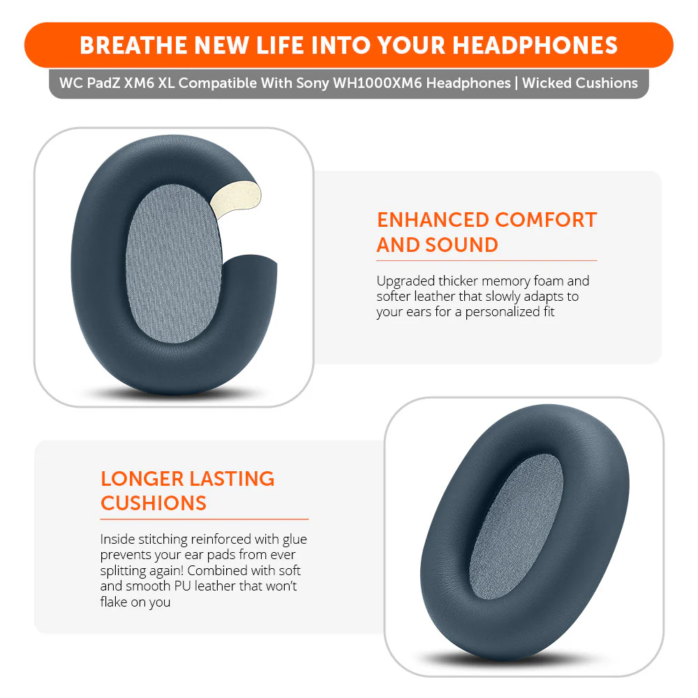 Sony WH-1000XM6 Extra Large Replacement Ear Pads – WC PadZ XM6 XL - Image 20
