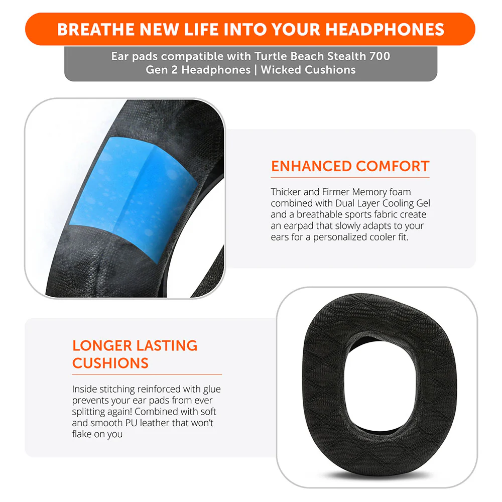 Turtle Beach Stealth 700 Gen 2 Cooling Gel Earpads – WC FreeZe V2 Stealth 700 Gen 2 - Image 3