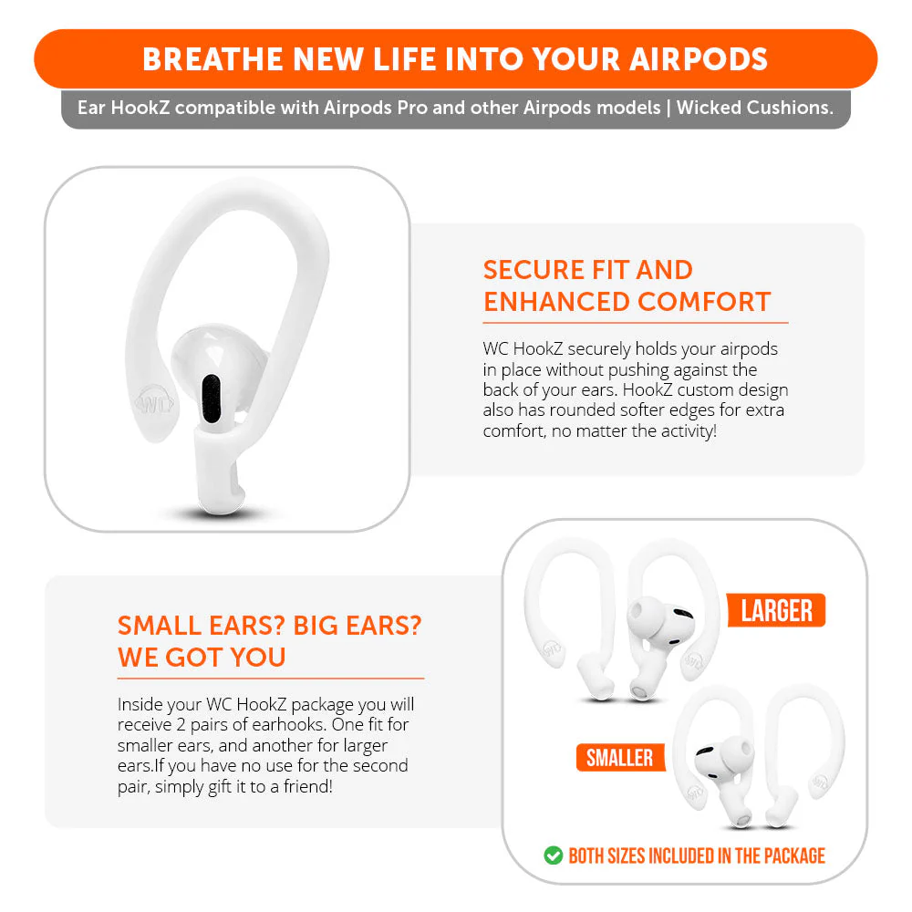 WC HookZ - Over Ear Hooks for Airpods Pro 1, 2 & Airpods 1, 2, 3 - Image 9