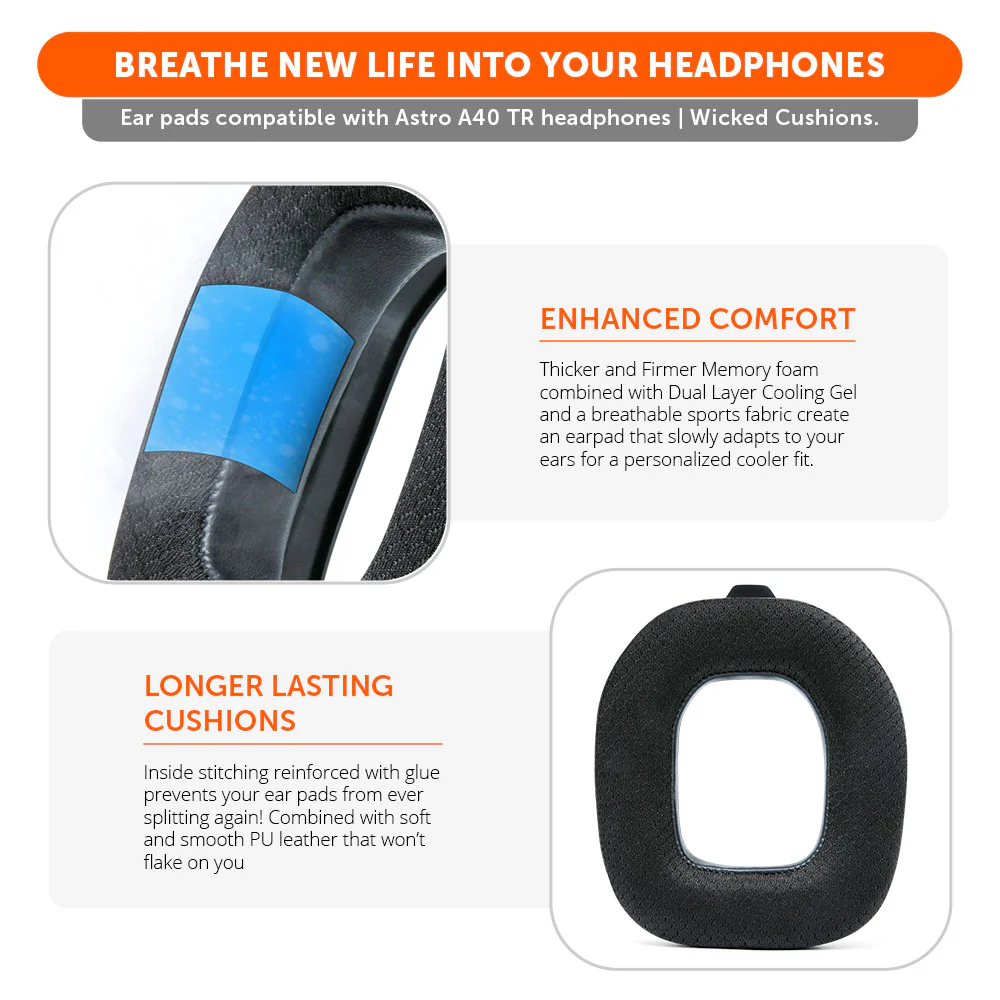 Astro A40 Headband & Earpad Upgrade Kit – WC Mod Kit A40 - Image 3